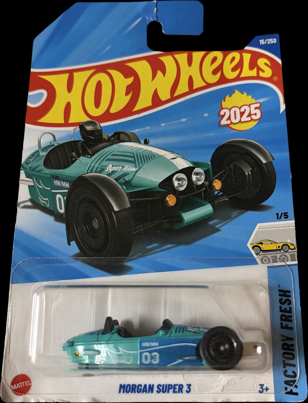 Morgan Super 3 on its card